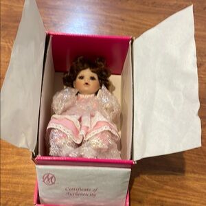 Marie Osmond-Porcelain Doll in Pink Dress